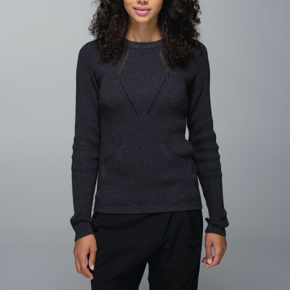 Lululemon The Sweater The Better Heathered Black - SIZE 2
